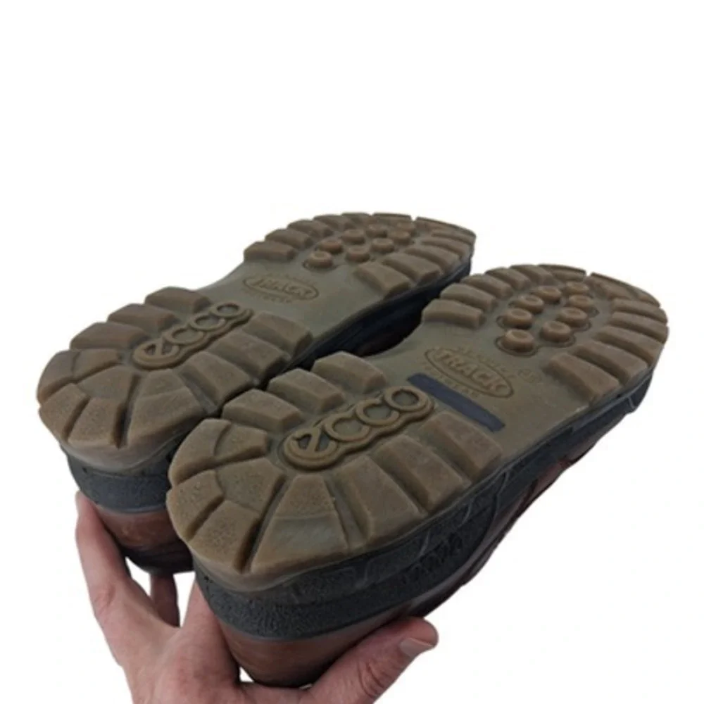 ECCO Track Shoes Mens Size 14 Brown Leather Waterproof Gore-Tex Lug Sole EU 48